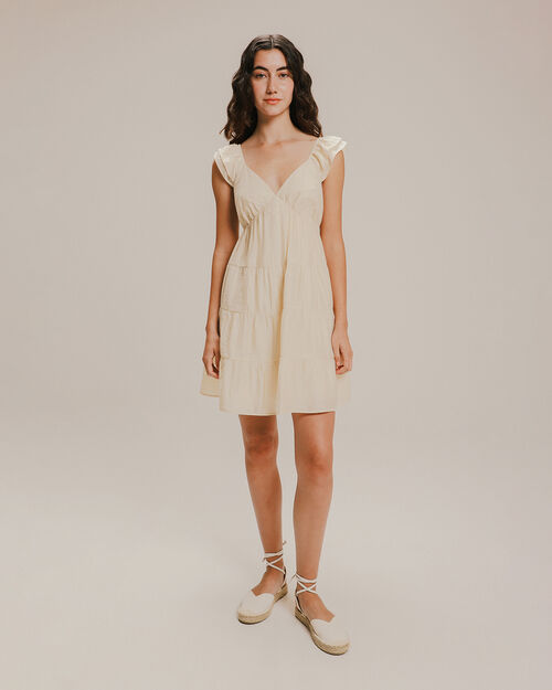 Vestido Corto Manga Volantes